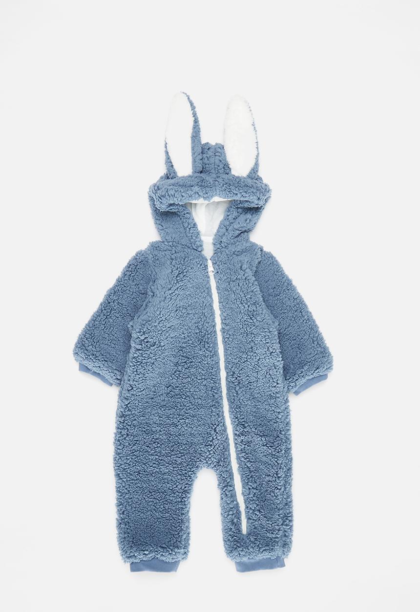 Pop Candy - Hooded zip thru romper-blue