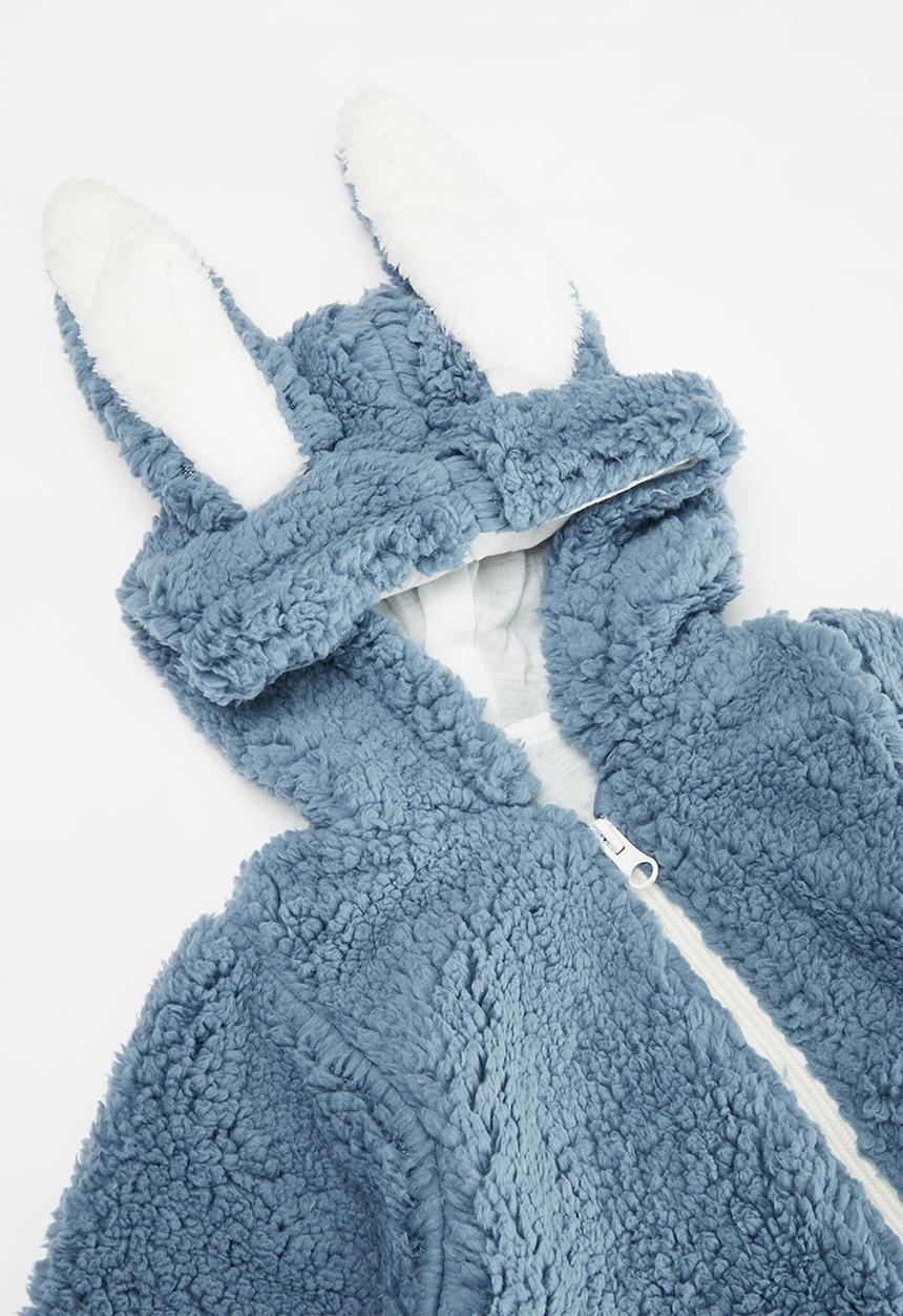 Pop Candy - Hooded zip thru romper-blue