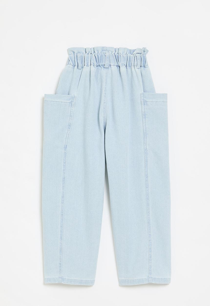 Pop Candy - Paperbag waist jeans-light blue