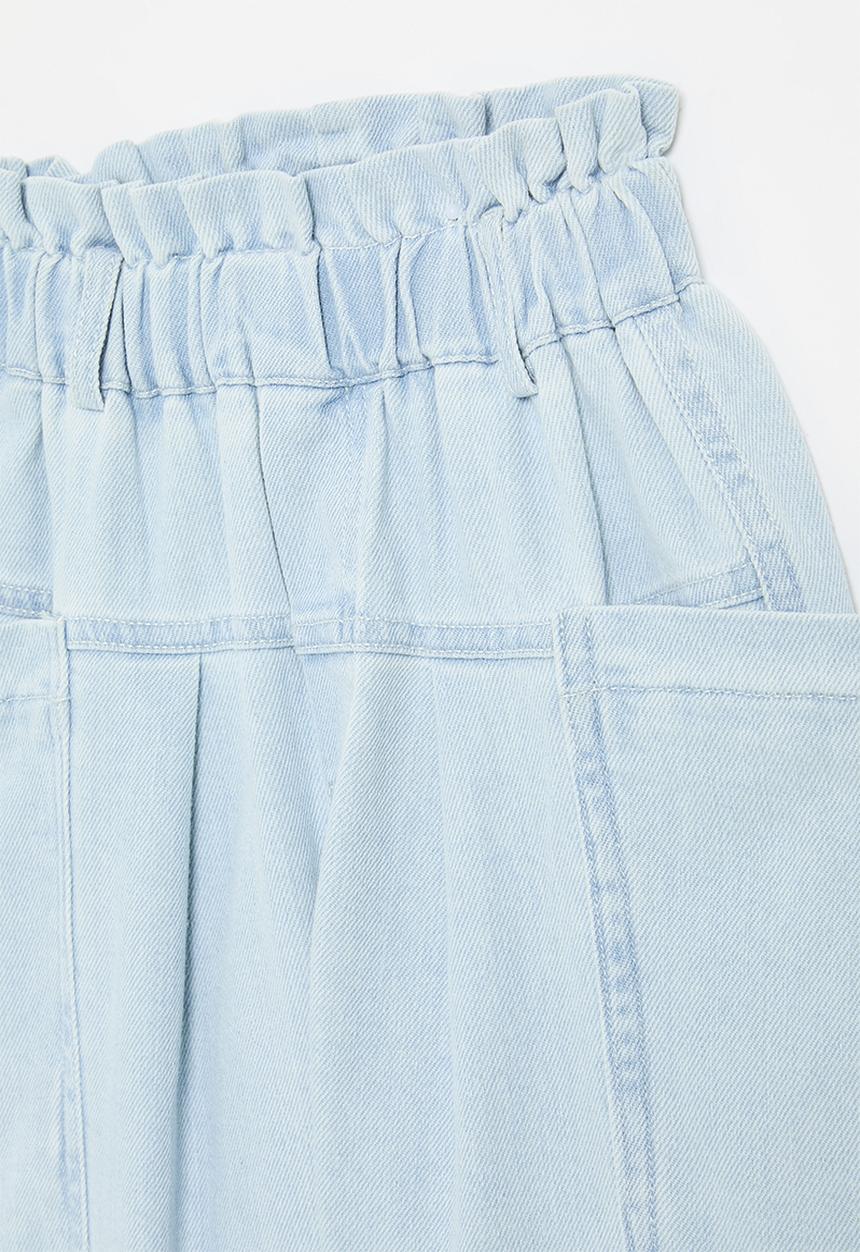 Pop Candy - Paperbag waist jeans-light blue