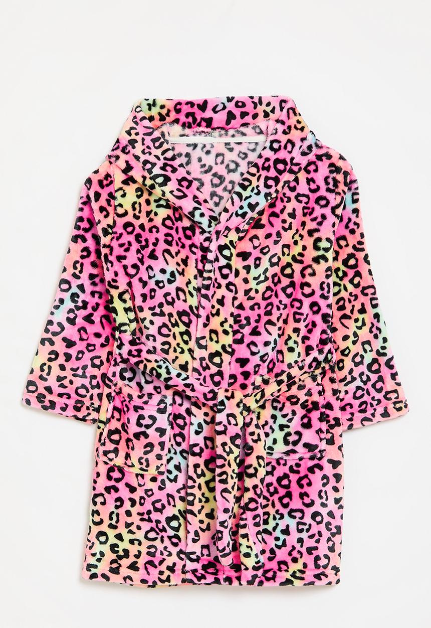 Pop Candy - Leopard print hooded gown - multi