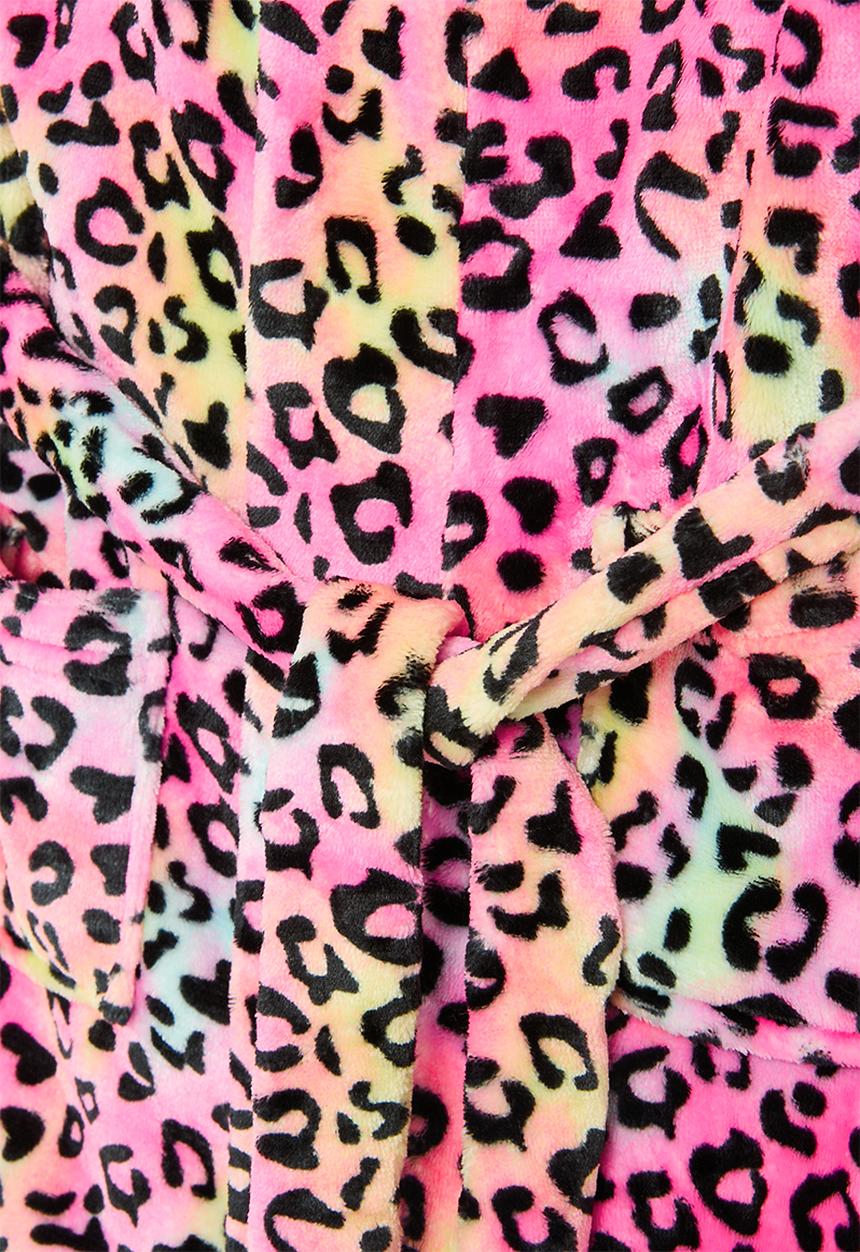 Pop Candy - Leopard print hooded gown - multi