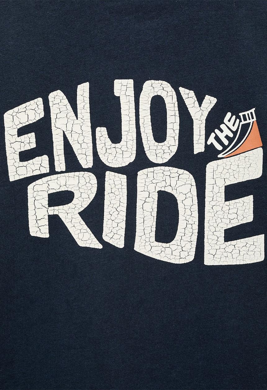 MANGO - T-shirt enjoy - navy