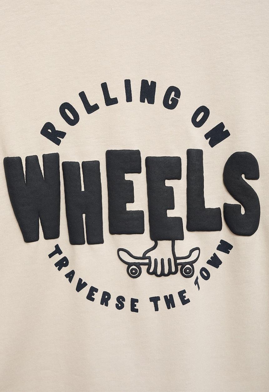 MANGO - T-shirt wheels - natural