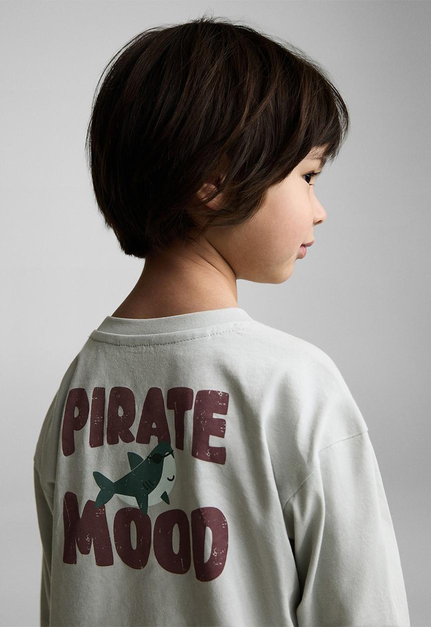 MANGO - T-shirt stop - light pastel gray