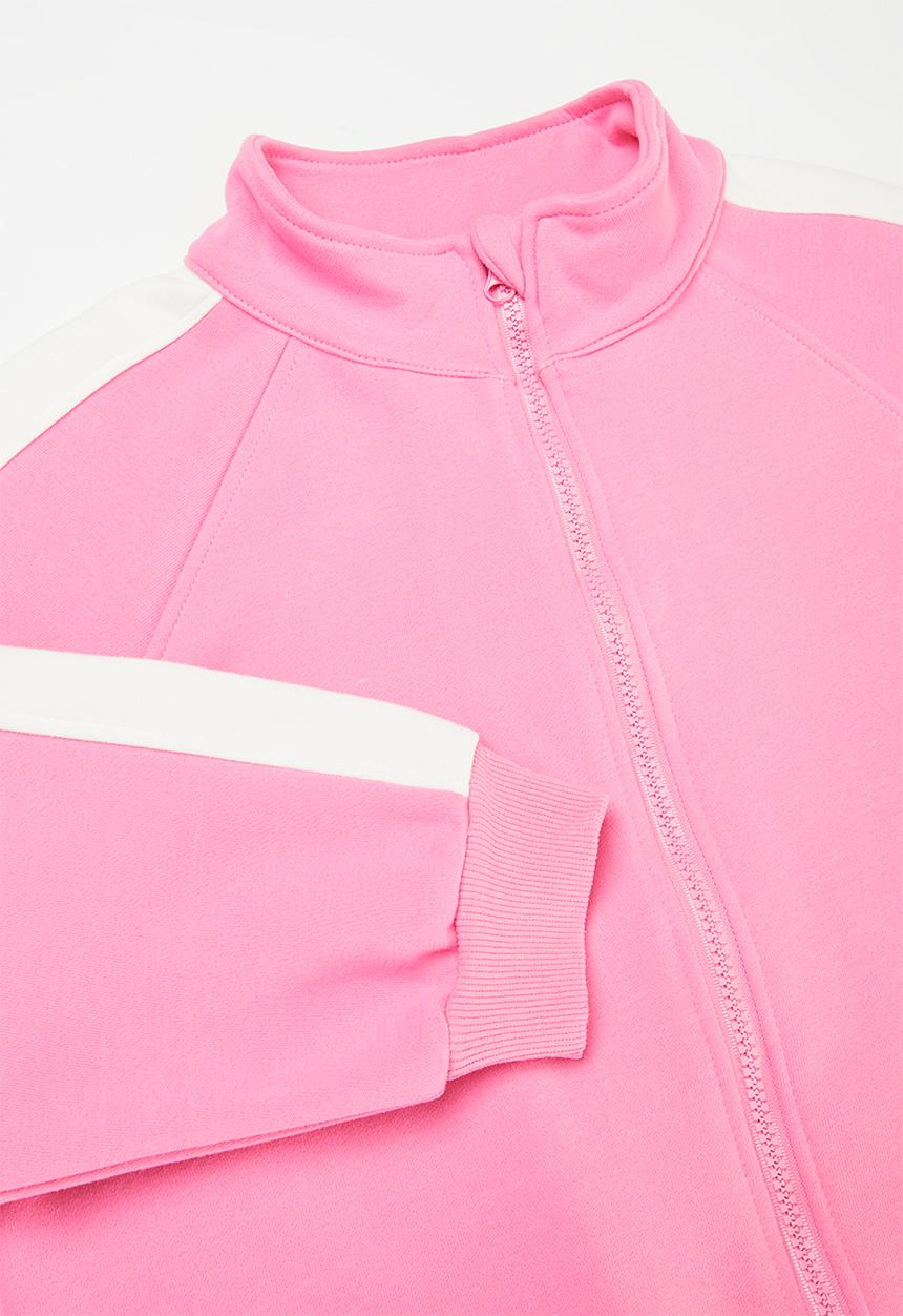 Pop Candy - Contrast tracksuit set-pink & white
