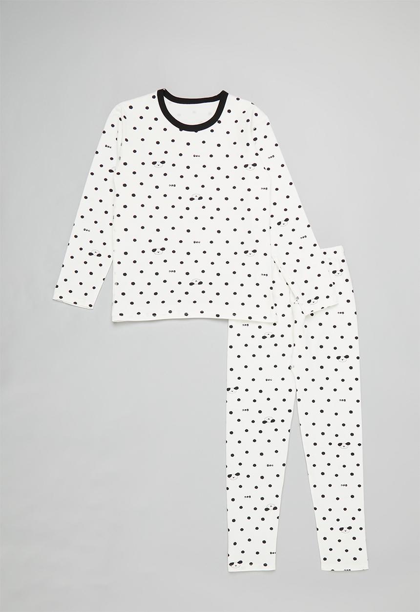 Pop Candy - Polka dot pj set-black & white