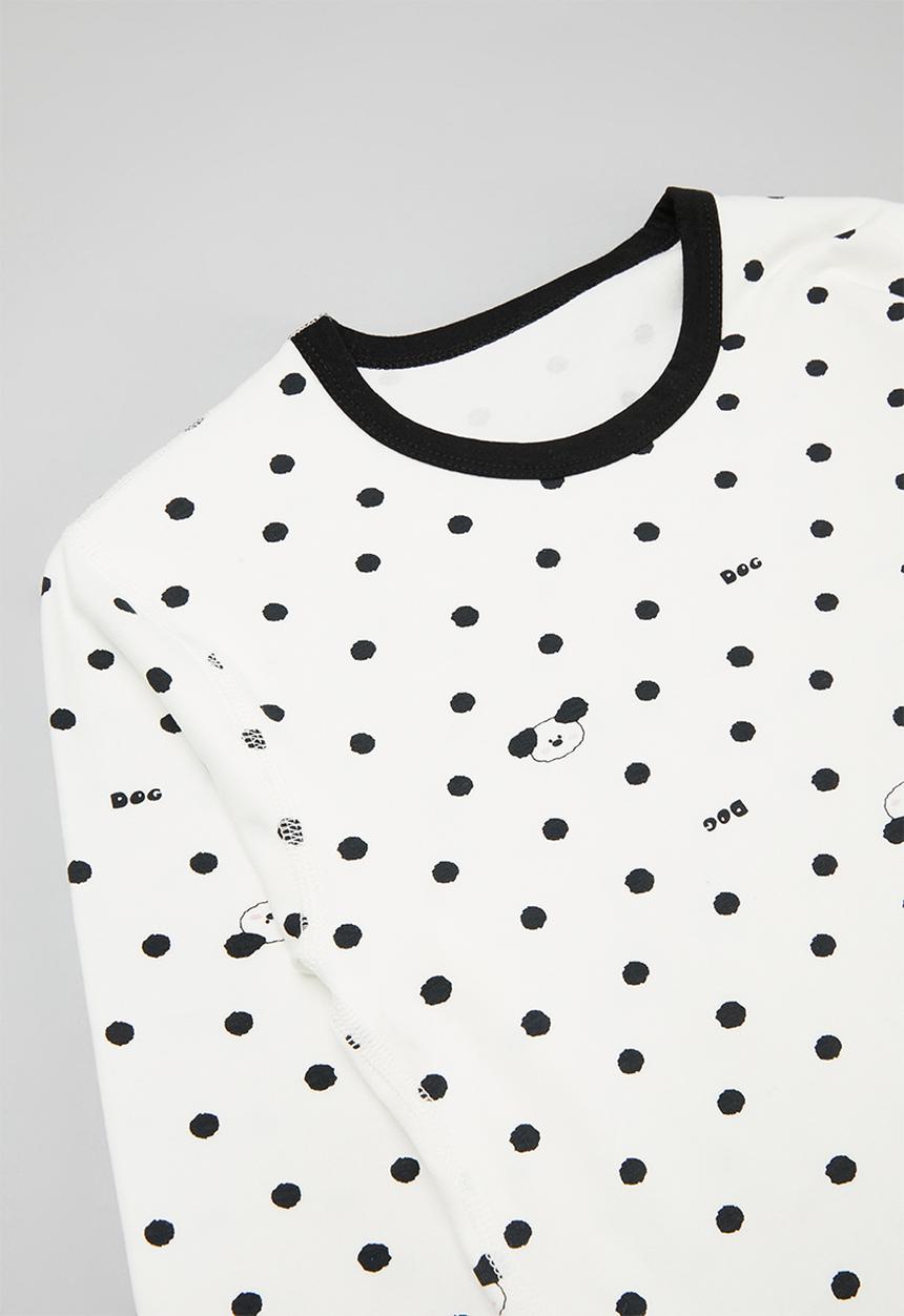 Pop Candy - Polka dot pj set-black & white