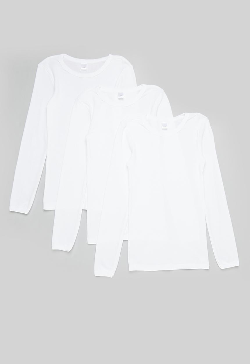 Pop Candy - 3 pack long sleeve - white 