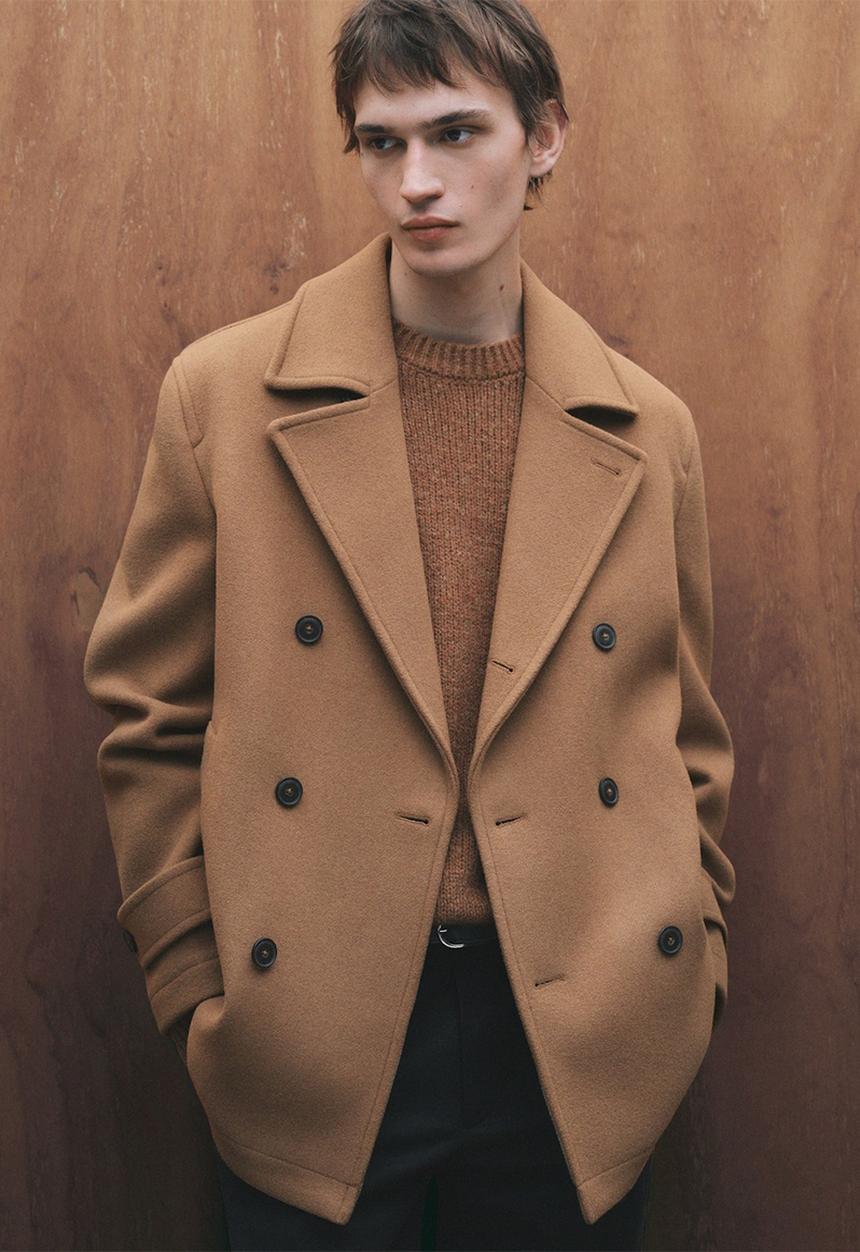 MANGO - Alberti Wool double-breasted coat  - Camel
