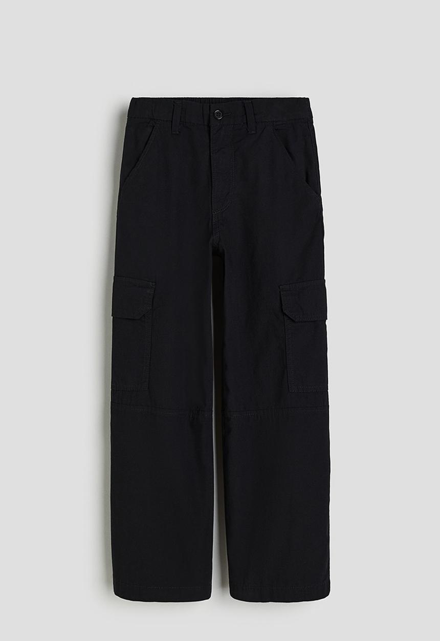 H&M - Wide cargo trousers - Black