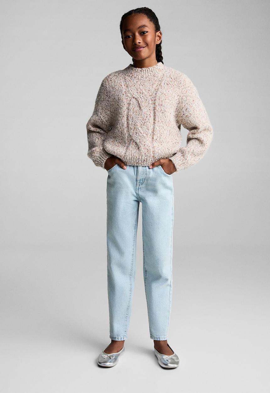 MANGO - Jeans paperbag - open blue