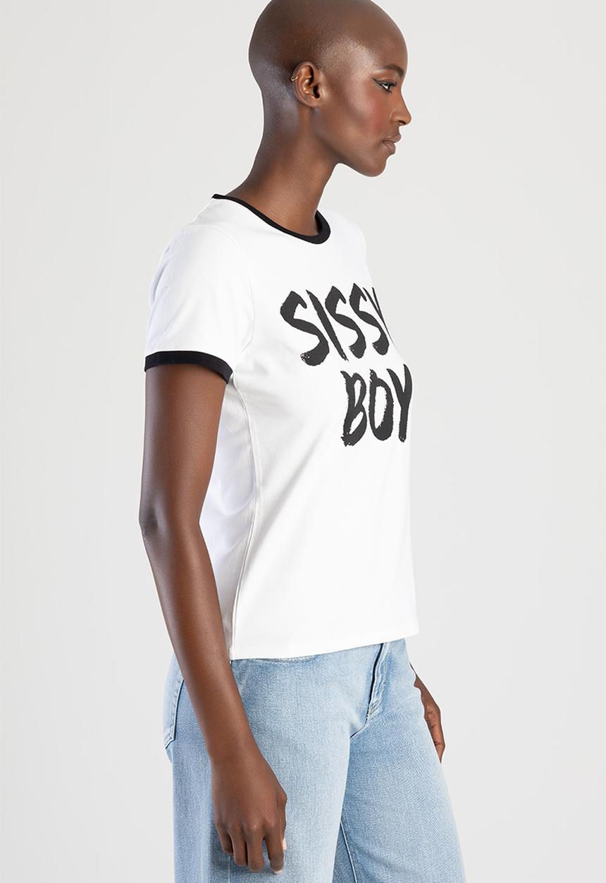 SISSY BOY - WINNING: Regular Fit Print Logo Top With Contrast Binding - Black / White