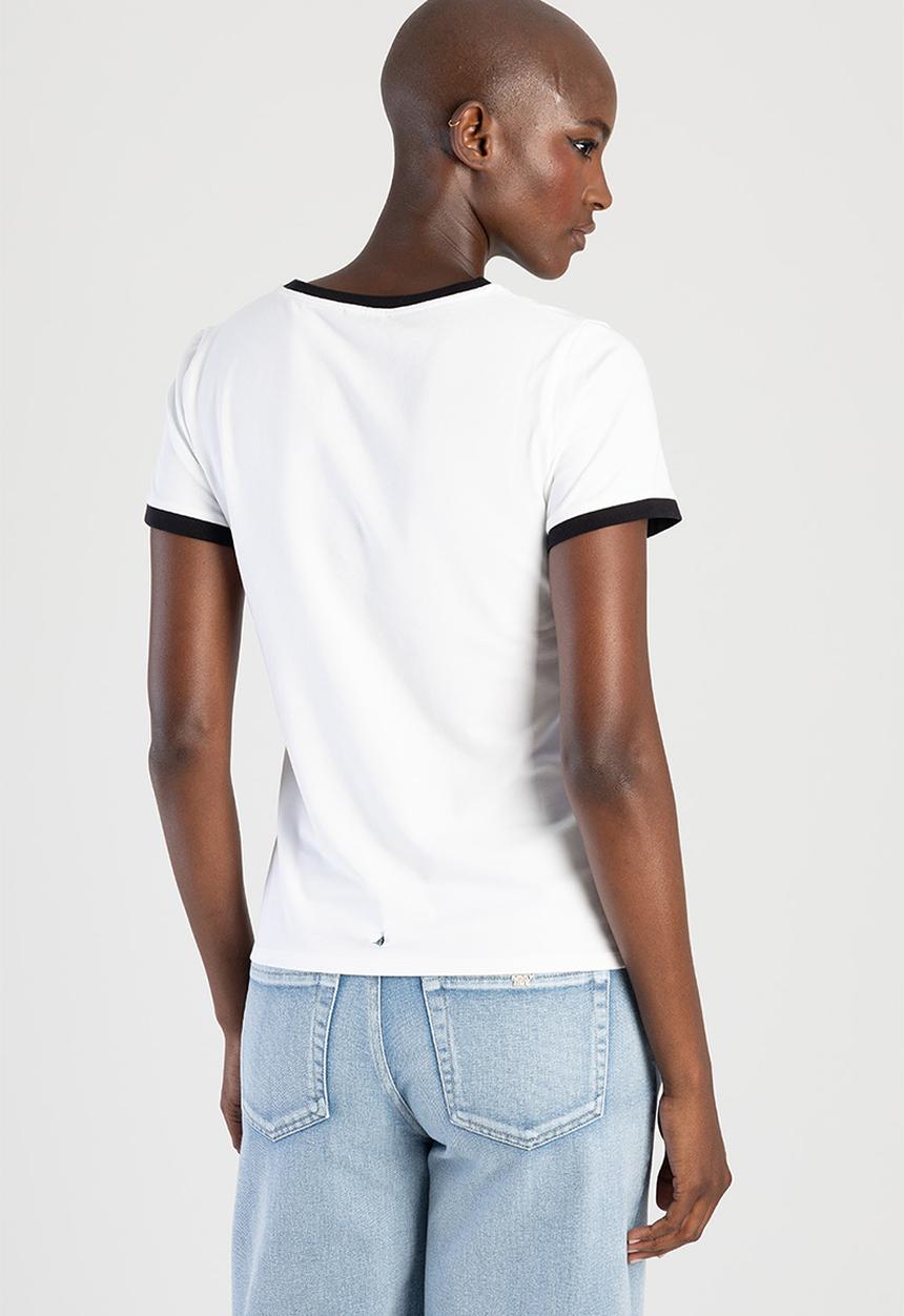 SISSY BOY - WINNING: Regular Fit Print Logo Top With Contrast Binding - Black / White