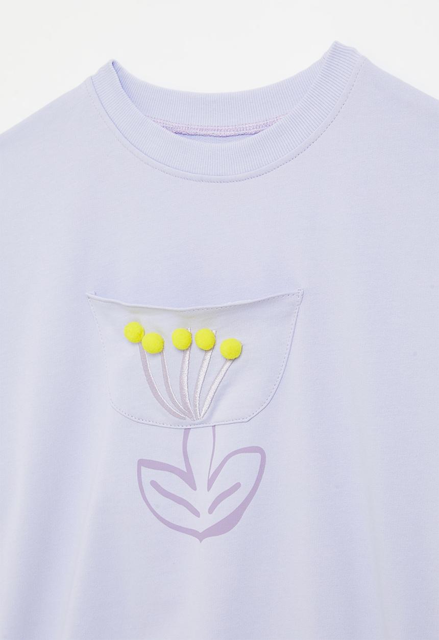 Pop Candy - Floral applique sweat top - purple