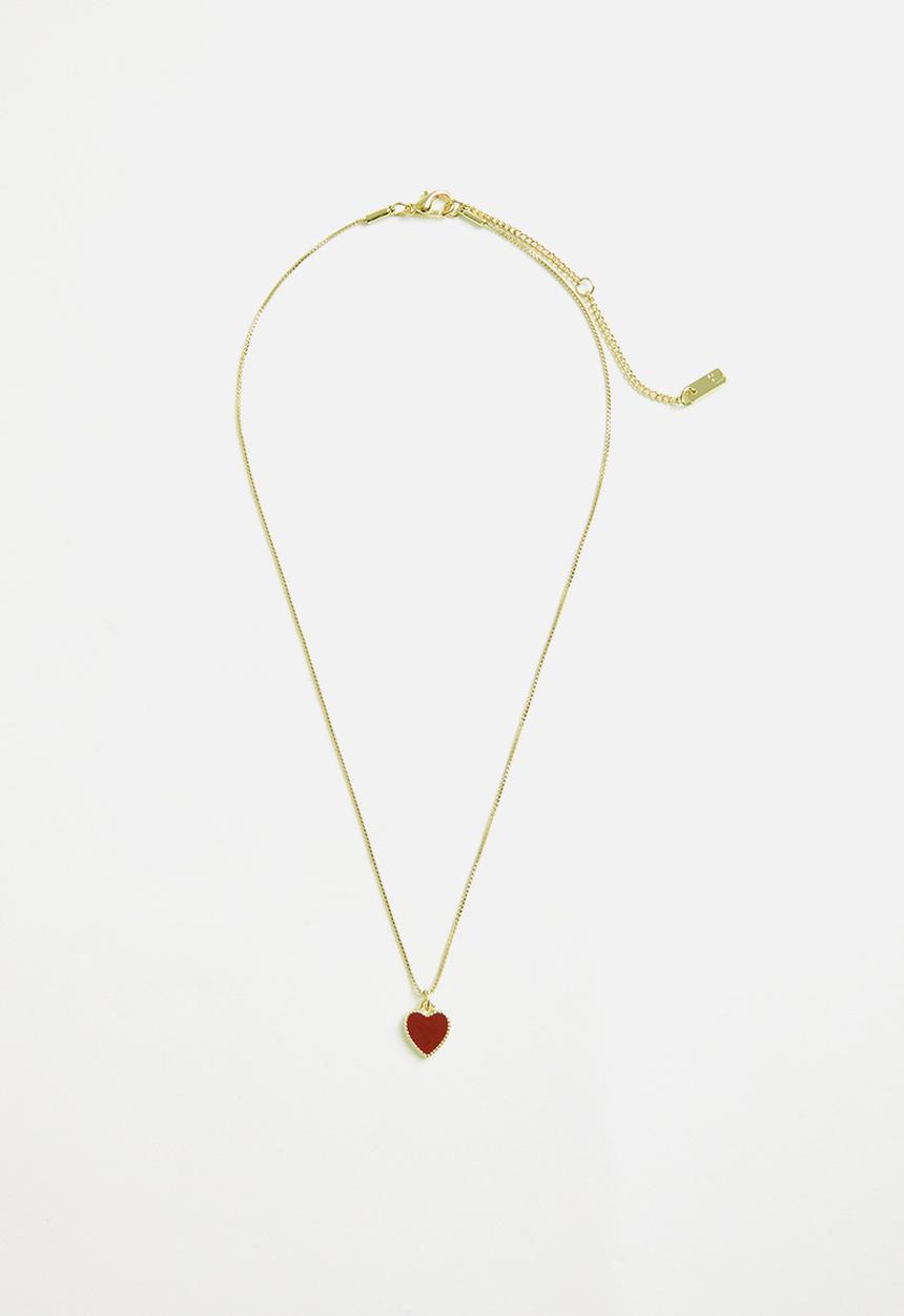 Rubi - Pendant necklace - gold & red