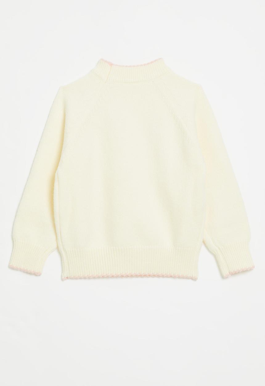 Pop Candy - Embroidered sweater - ecru
