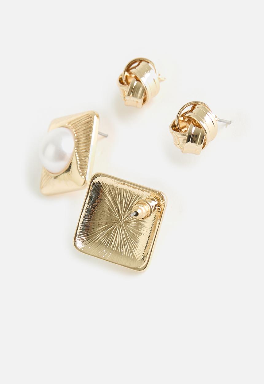 Tessa Design - Emilia knotted earring set - gold
