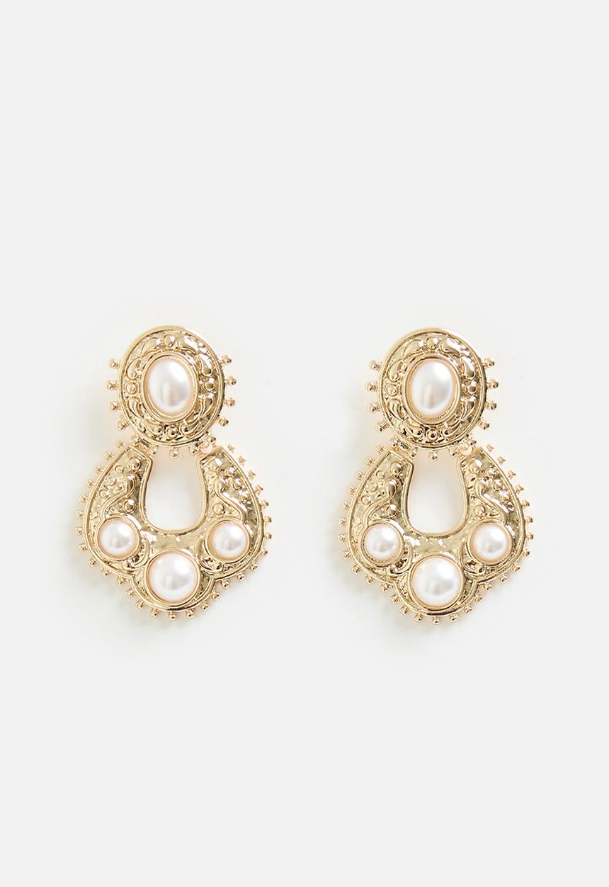Tessa Design - Sofia drop earring with pearls - gold