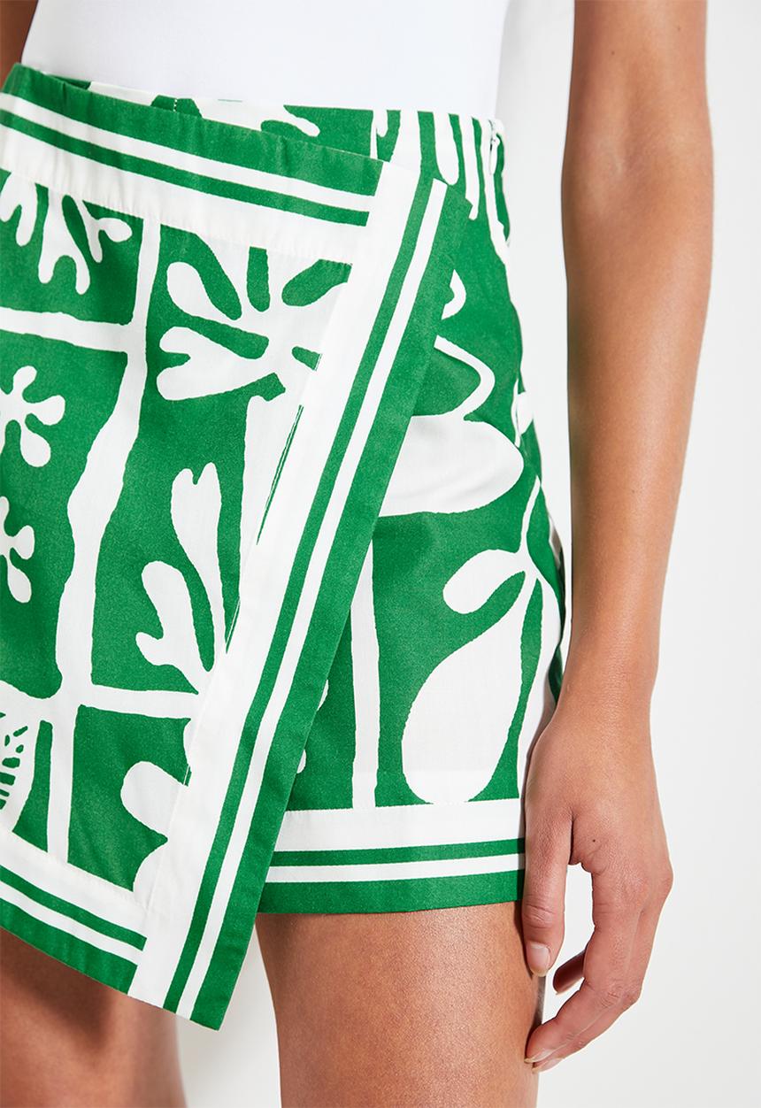 Superbalist - Border wrap mini skort - green potato