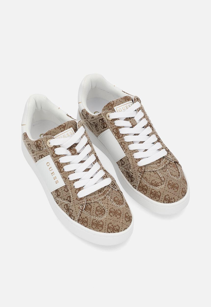 GUESS - Jrone2 embossed sneaker - beige/brown/white