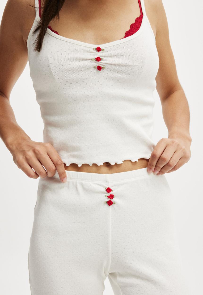 Cotton On - Pointelle Rib Capri - Coconut Milk
