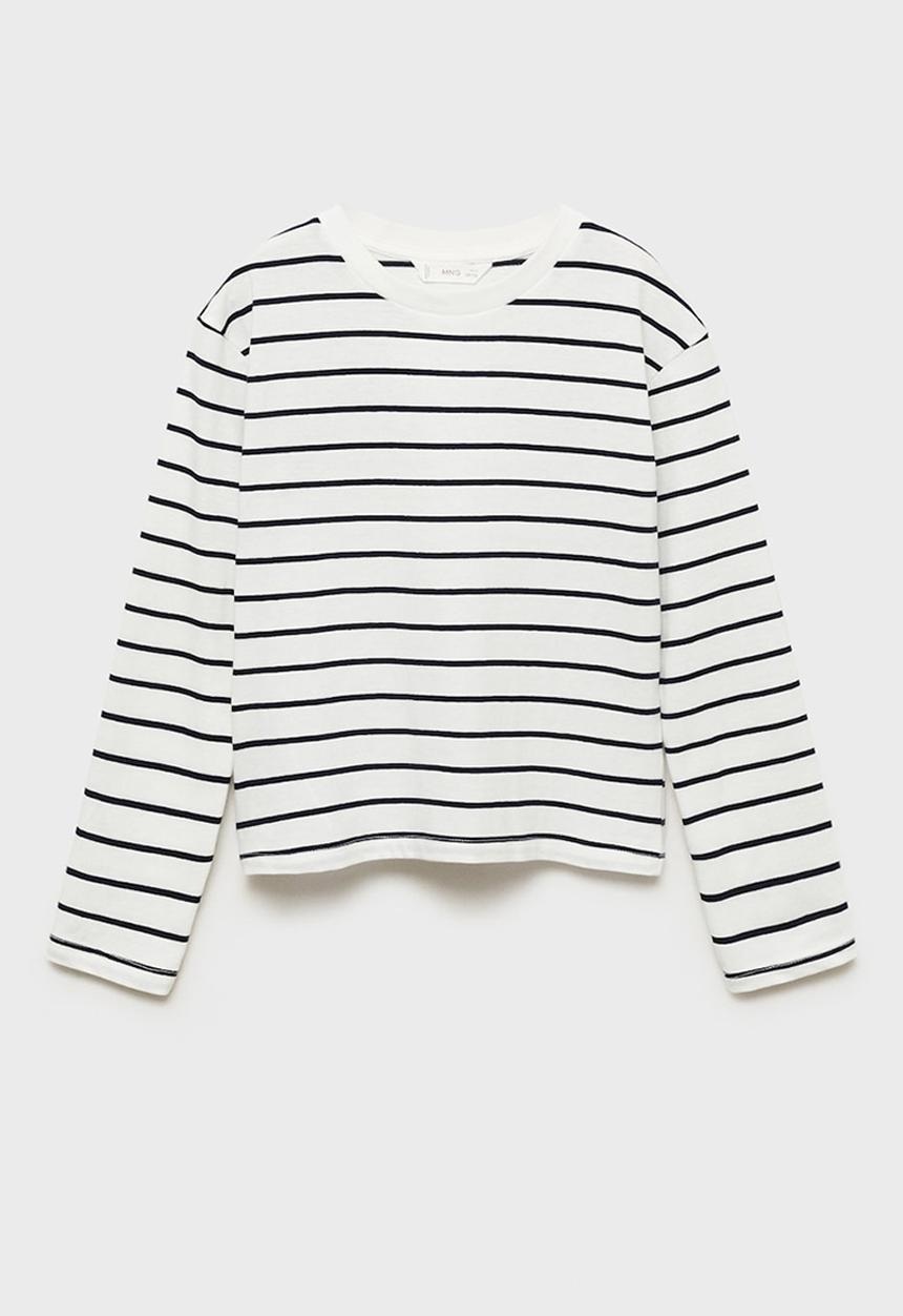 MANGO - T-shirt stripes - natural