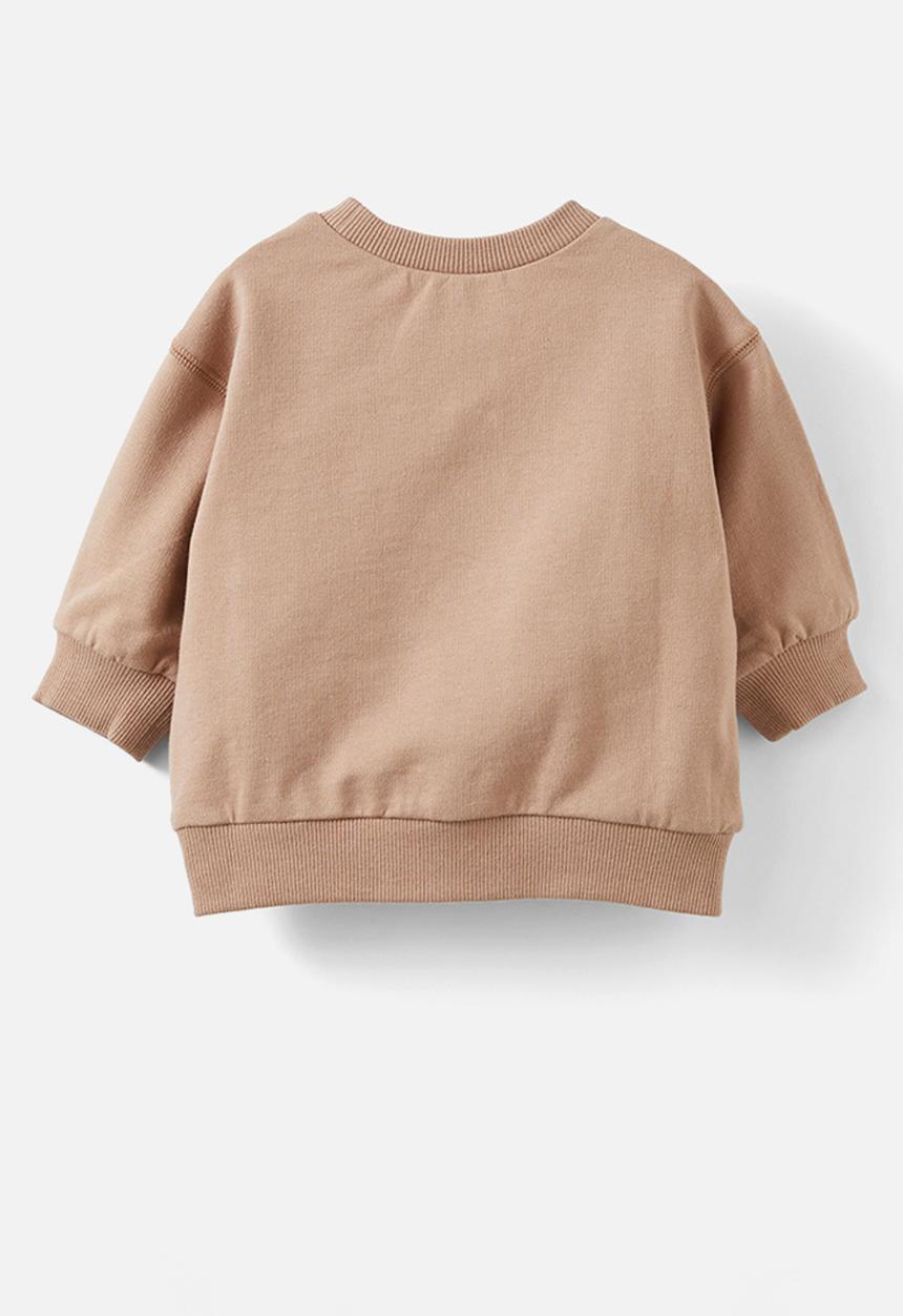 Cotton On - Alma drop shoulder sweater - oatmilk/dino squad