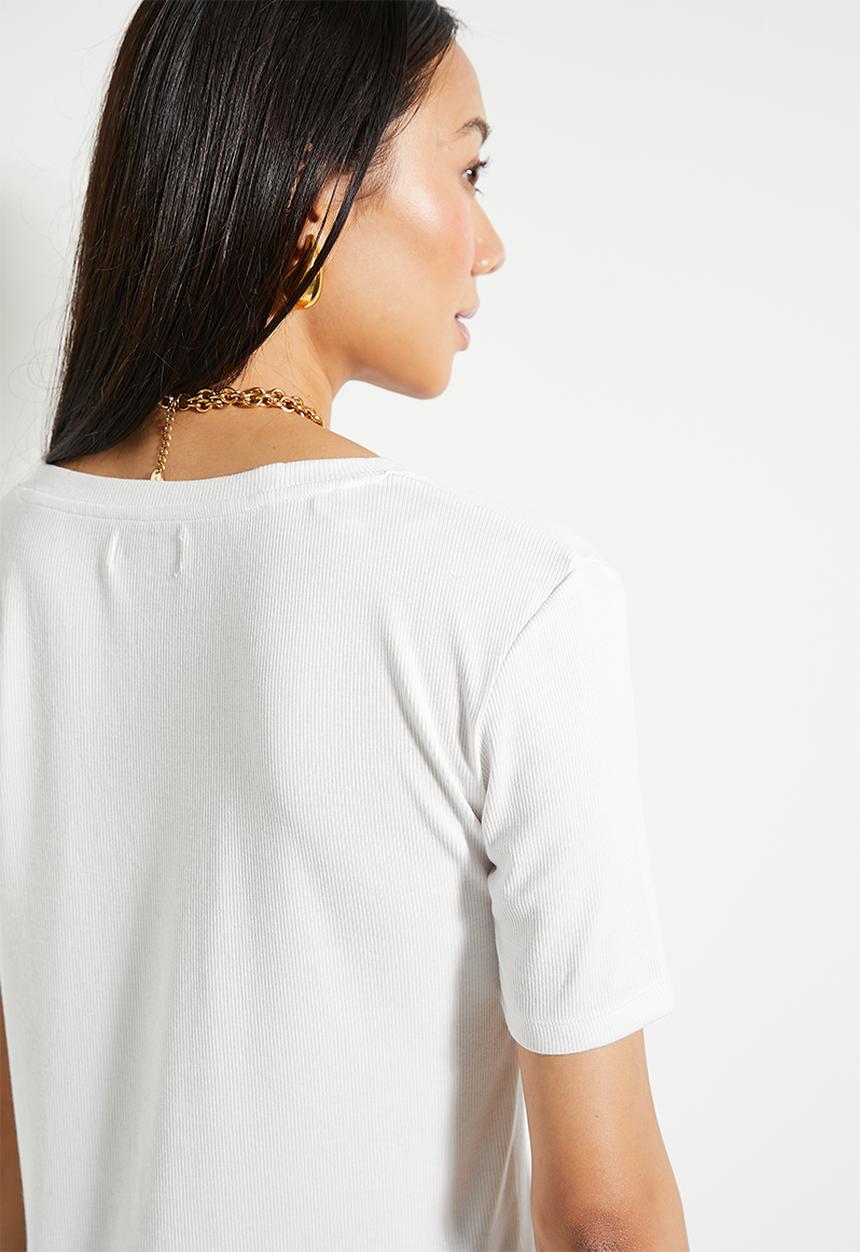 edit - V Neck Top - White