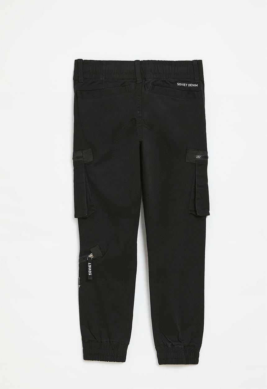 SOVIET - Boys fashion cargo jogger - black