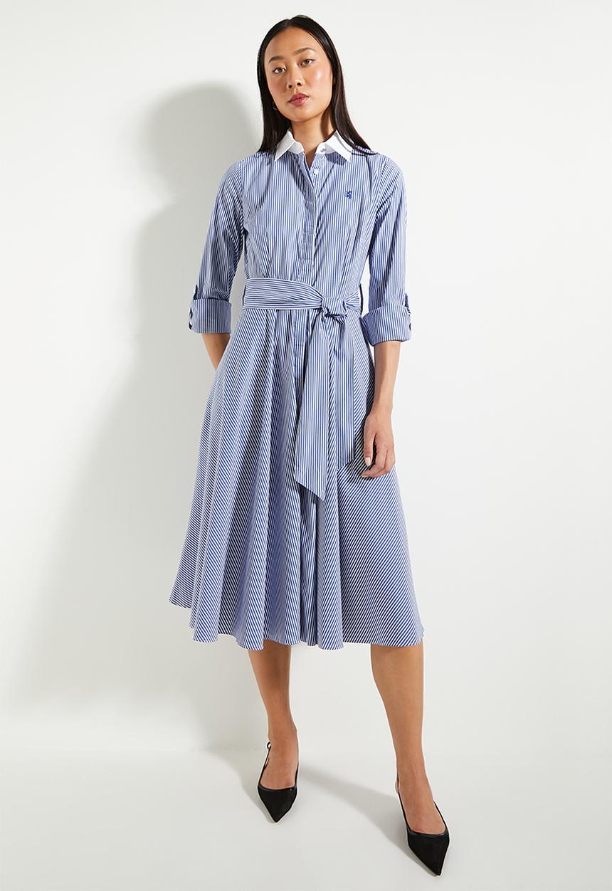 Pringle of Scotland - Pringle gen striped shirt dress - royal blue & white