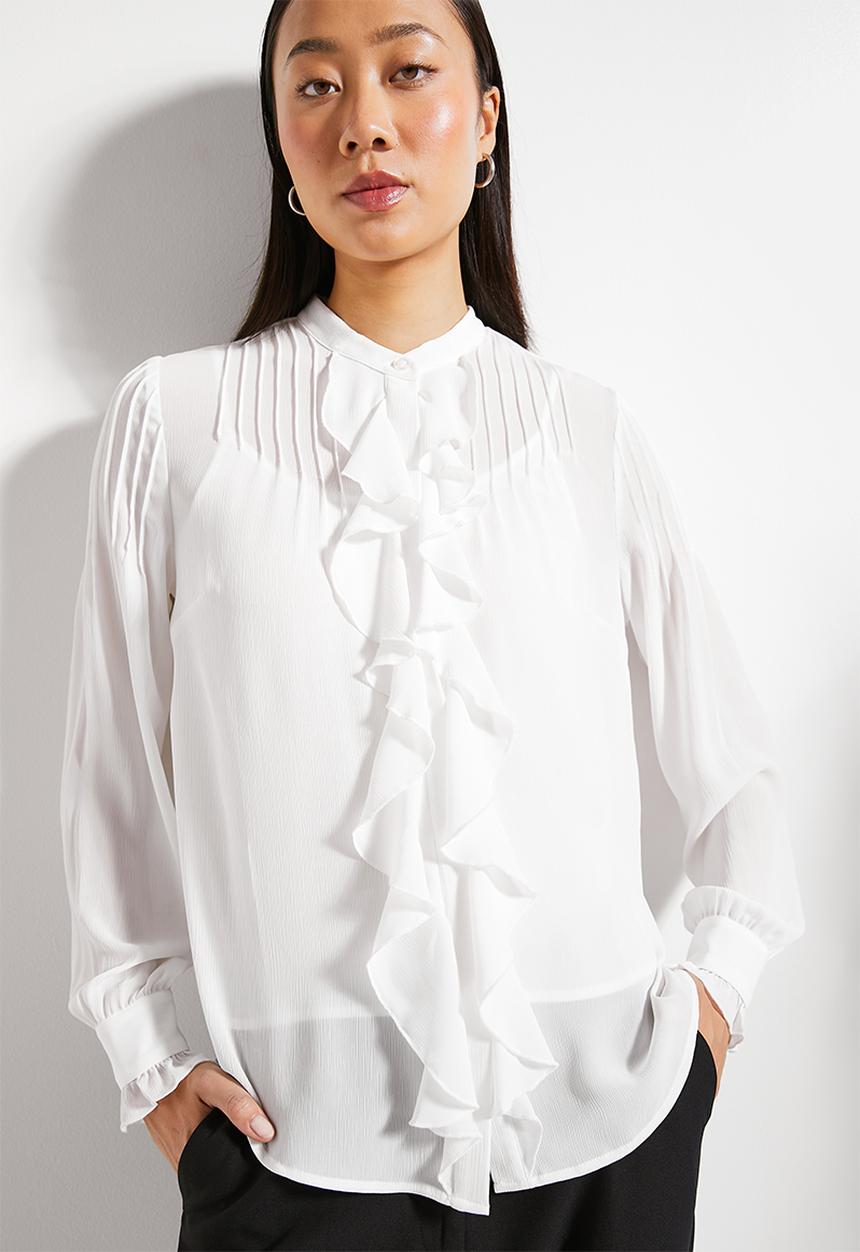 Pringle of Scotland - Pringle ladies celia blouse - white