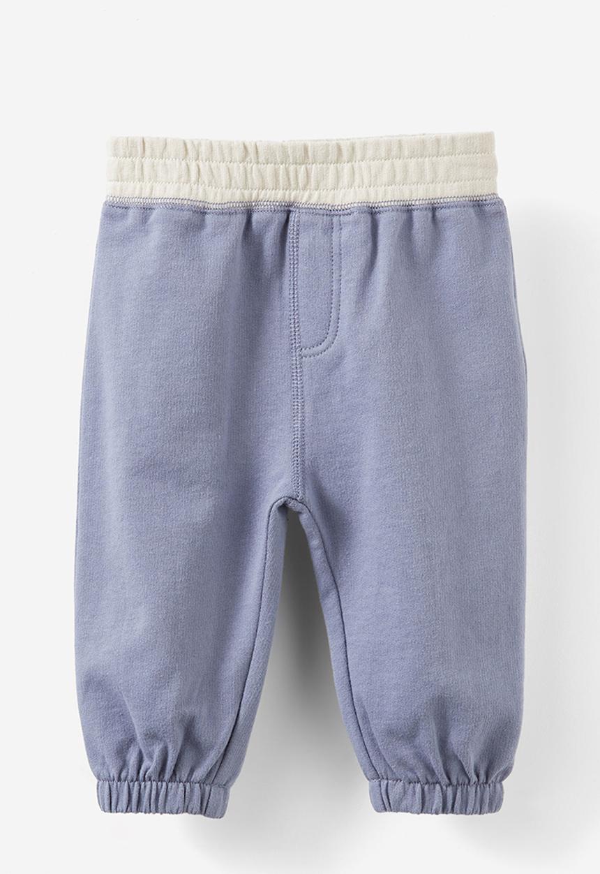 Cotton On - Bundle alma drop shoulder sweater & felix track - steel/happy colourblock