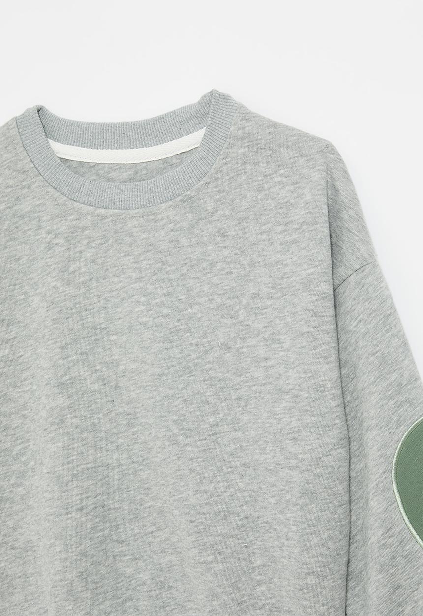Pop Candy - Sweat top -grey & olive green