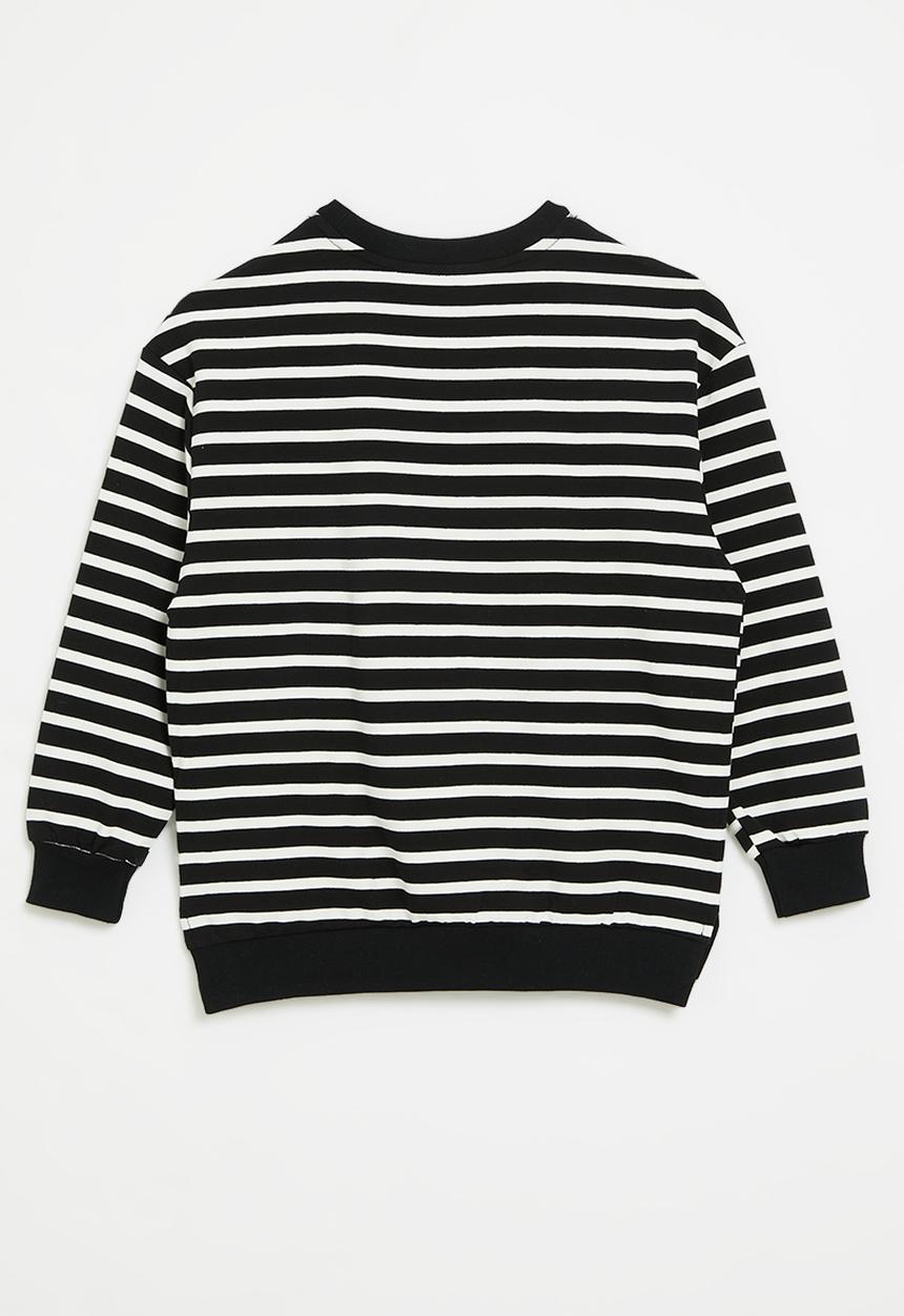 Pop Candy - Striped sweat top - black & white