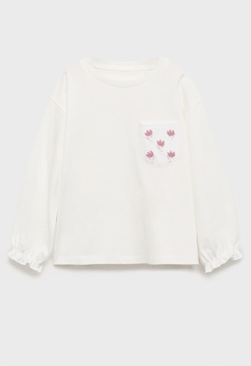 MANGO - T-shirt popy - natural