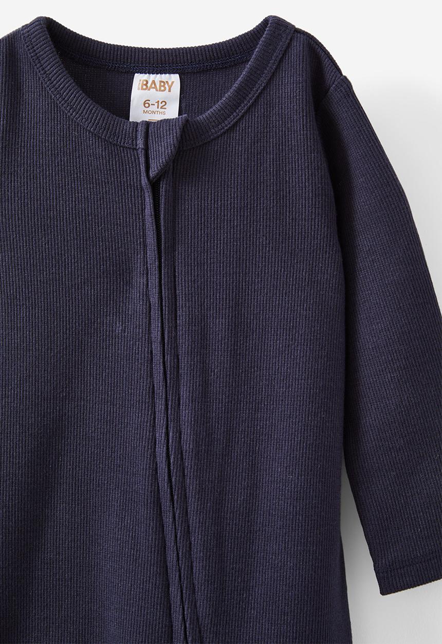 Cotton On - The long sleeve rib romper - navy ink