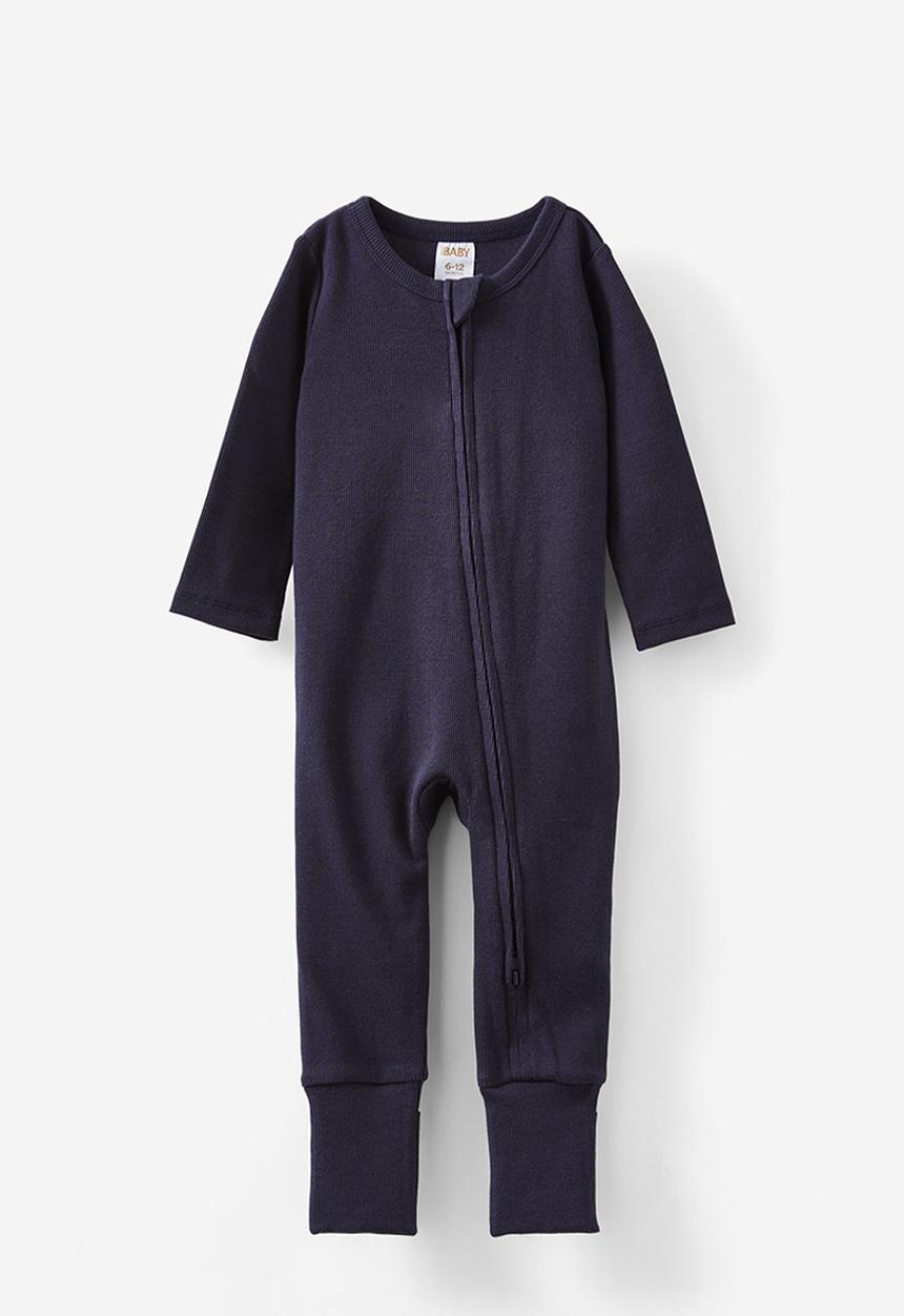 Cotton On - The long sleeve rib romper - navy ink
