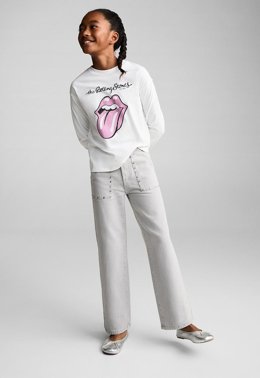 MANGO - T-shirt stones - natural