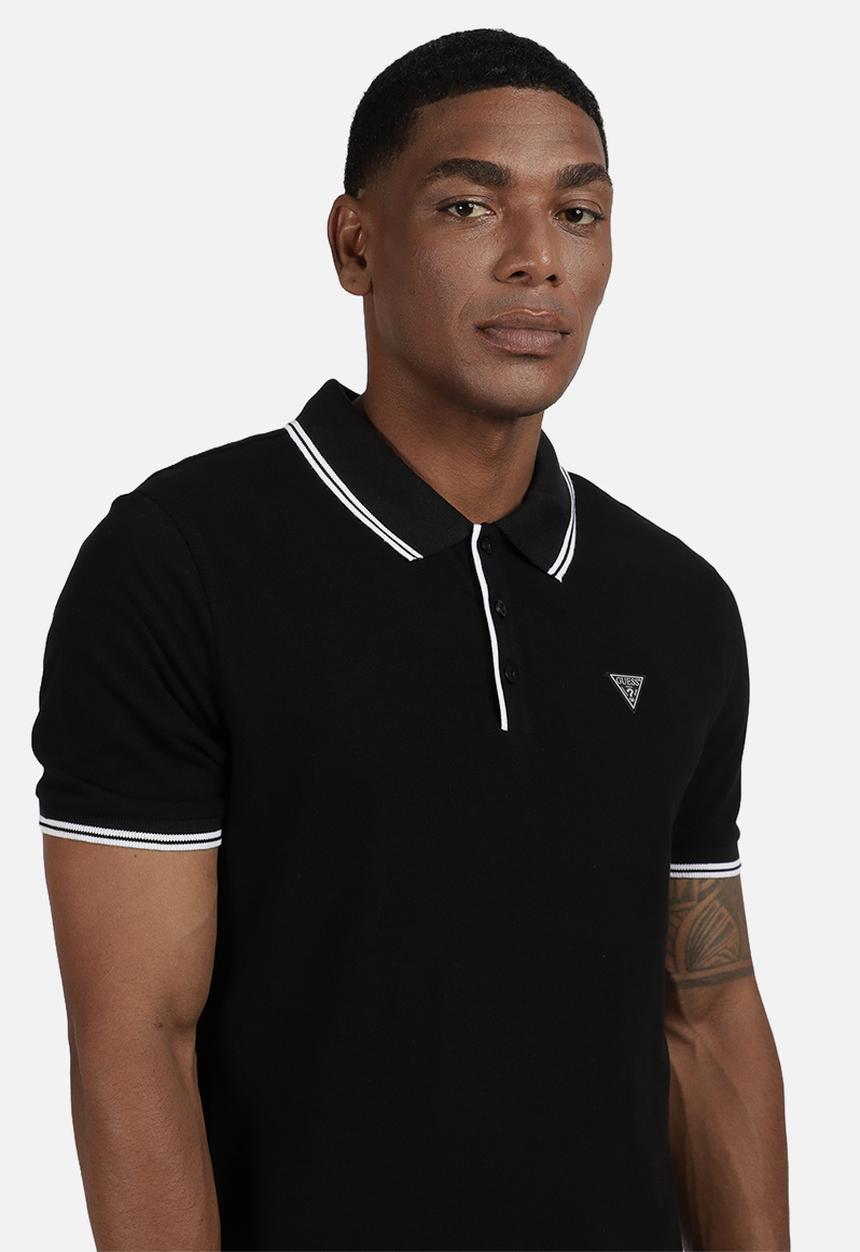 Tipped Core Polo - Jet Black