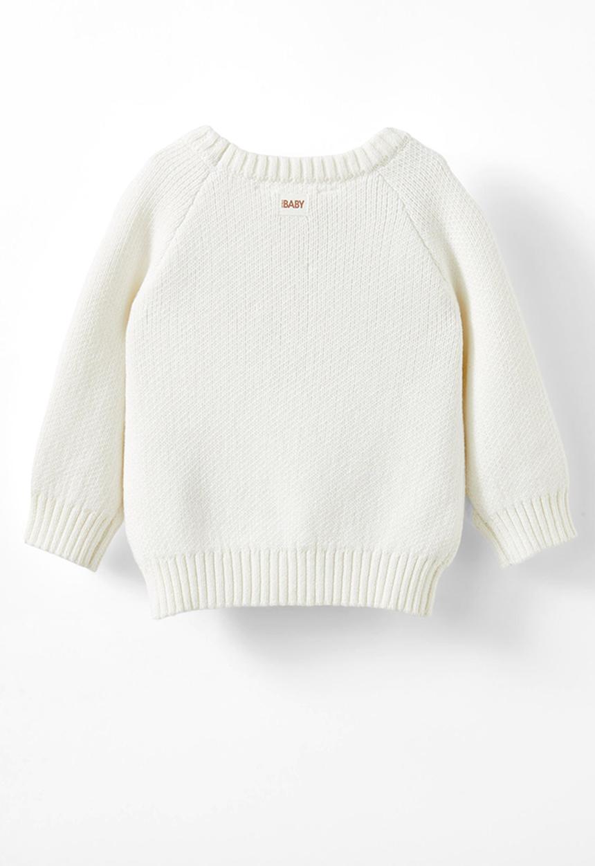 Cotton On - Organic raglan knit sweater - milk/bunny