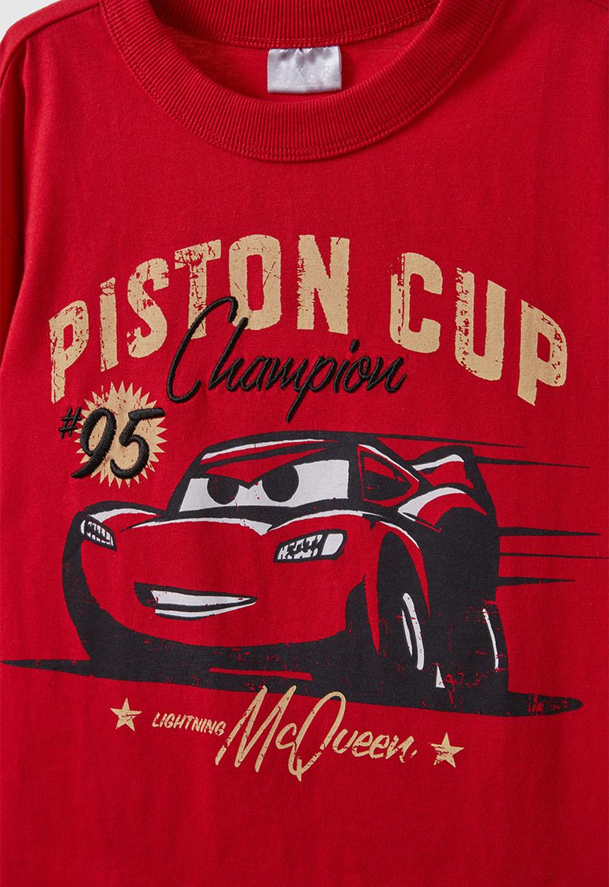 Cotton On - License long sleeve tee - lcn dis varsity red cars piston cup