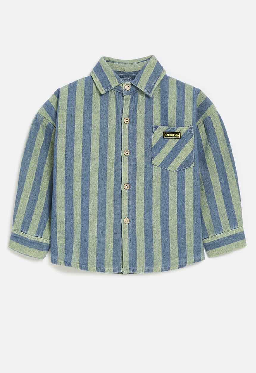 Pop Candy - Striped shirt - green & blue