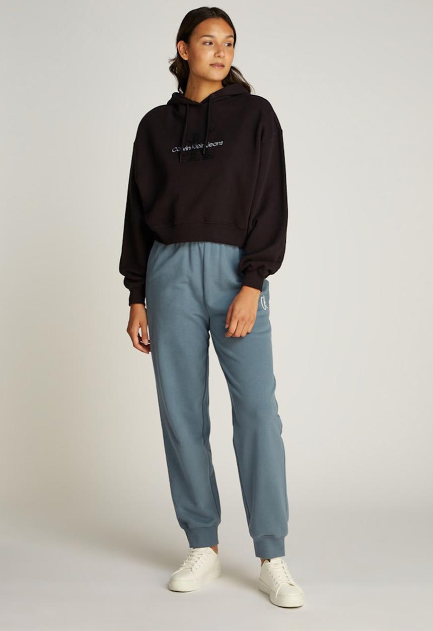 Calvin Klein - Chenille monologo hoodie - ck black