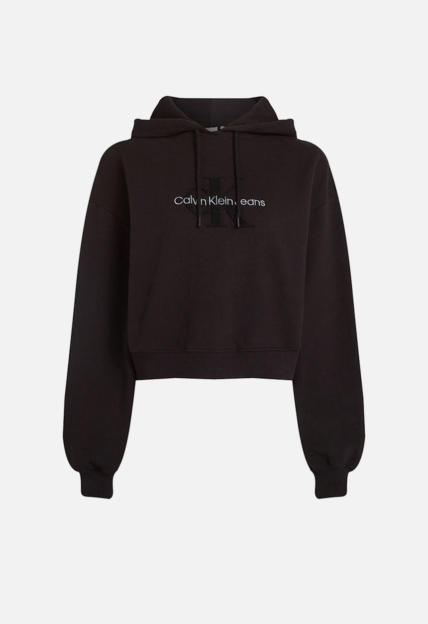 Calvin Klein - Plus chenille monologo hoodie - ck black