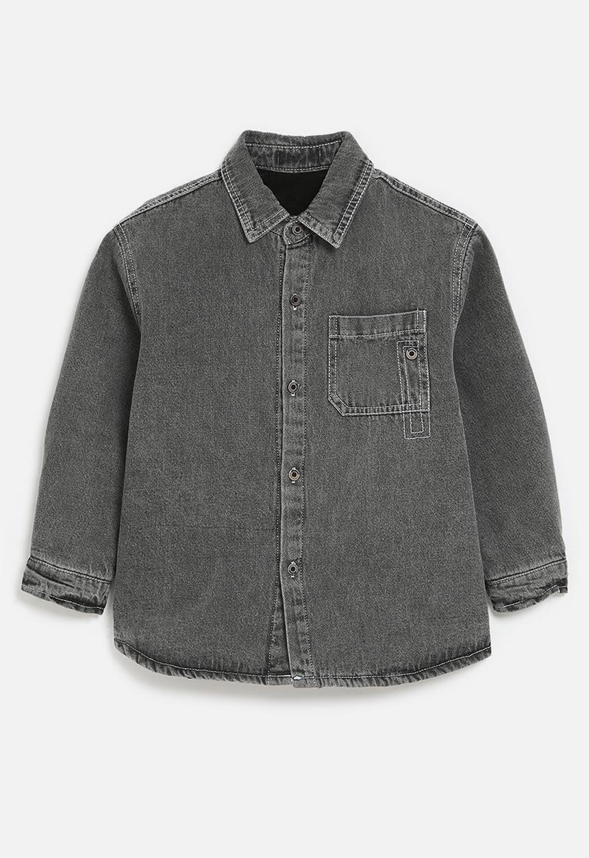Pop Candy - Denim shirt - charcoal black