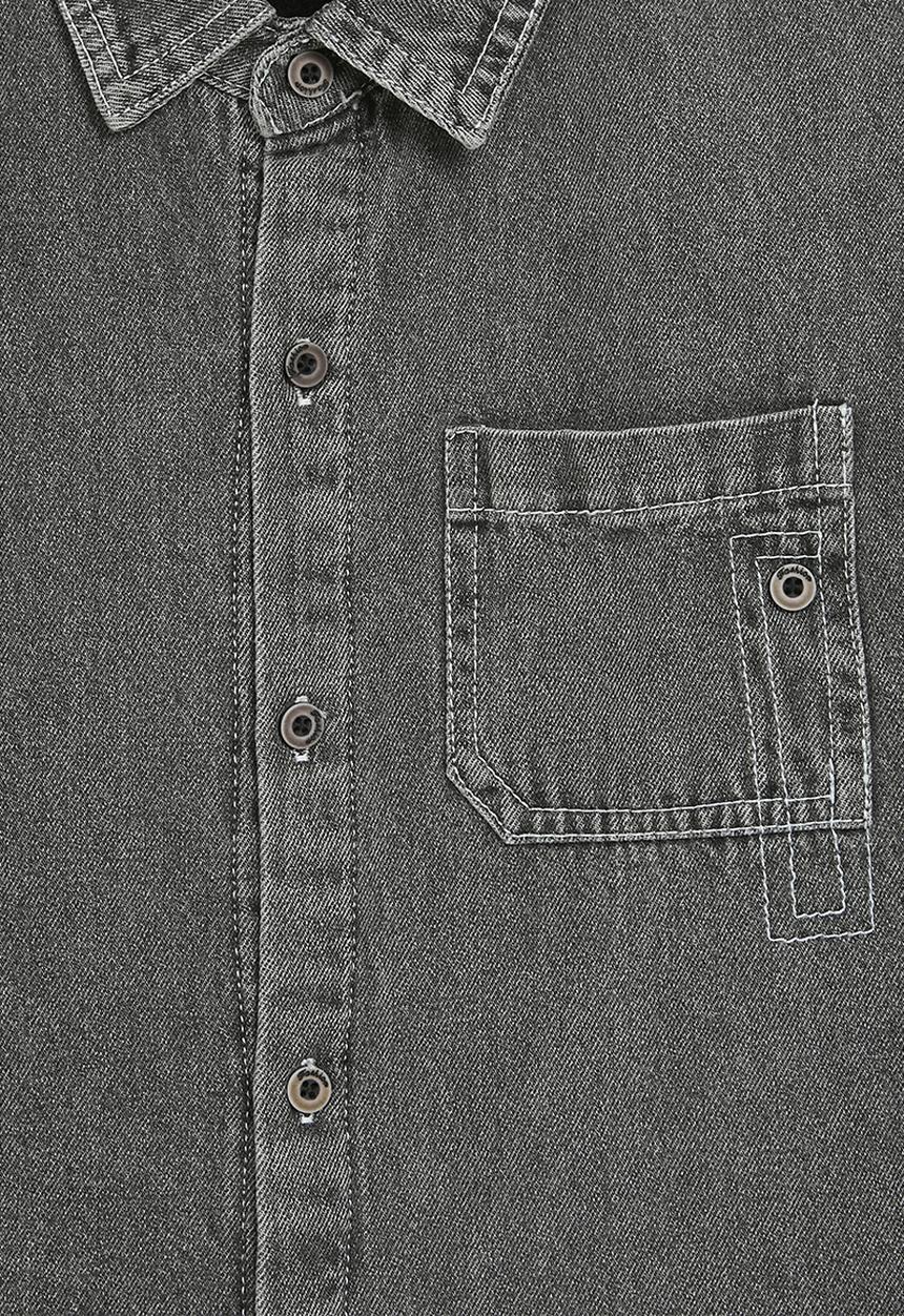 Pop Candy - Denim shirt - charcoal black