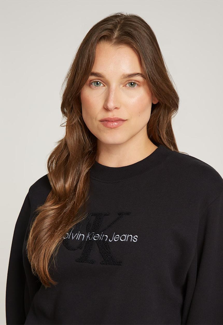 Calvin Klein - Chenille monologo crewneck - ck black