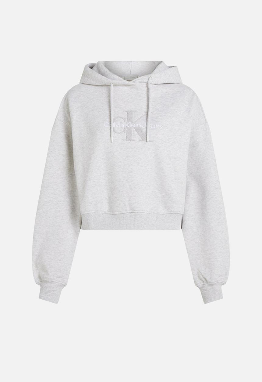 Calvin Klein - Plus chenille monologo hoodie - ivory grey heather