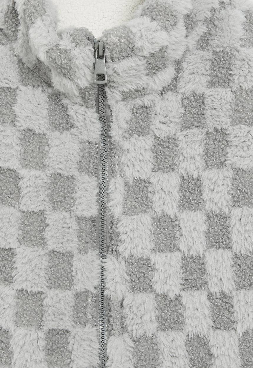 Pop Candy - Checker board fleece jacket - grey